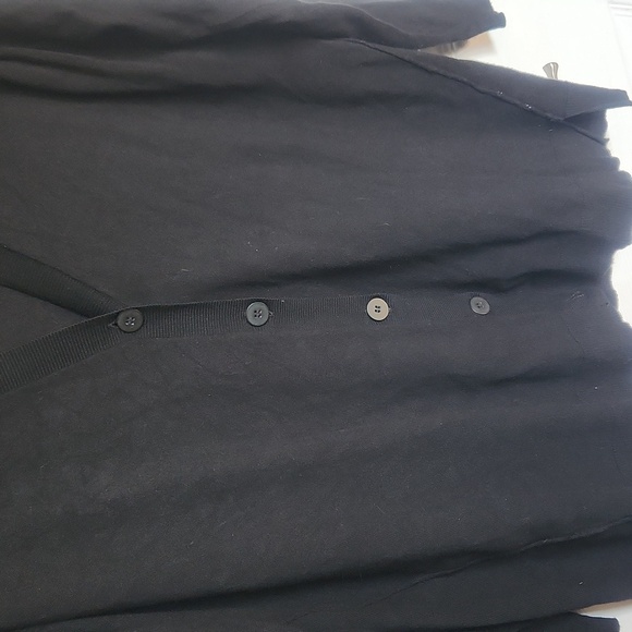Pennington's Womens Plus Size Boyfriend Jet Black Button Up Cardigan Size 1x - Picture 5 of 9
